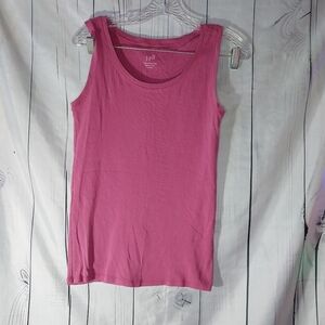 J.Jill Pima Cotton Stretchy Scoop Neck Pink Sleeveless Top